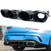 Schwarz Glanz Endrohre Auspuff Blenden für Mercedes W177 V177 CLA X118 C118 GLA H247 GLB X247 NUR A35 A45 AMG