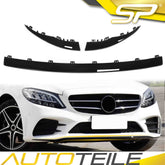 Front Stoßstange Spoilerlippe Frontspoiler Schwarz für Mercedes C Klasse W205 AMG Line Facelift 2018+