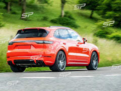 GTS Optik Schwarz Glanz Auspuff Auspuffblenden für Porsche Cayenne Turbo PO536 9YA ab18