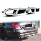 NEU Sport Look Chrom Auspuffblenden Auspuff Endrohr für Mercedes Benz E63 S63 S65 AMG Stoßstange et267