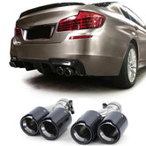 NEU Carbon Doppel Endrohre Auspuffblenden Auspuff 4 Rohr Duplex Passend für 5er F10 F11 535i 535d
