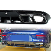 Diffusor Heckdiffusor + Auspuffblenden Schwarz für Mercedes Benz C-Klasse C205 Coupe A205 Cabriolet AMG Line C43 AMG di18