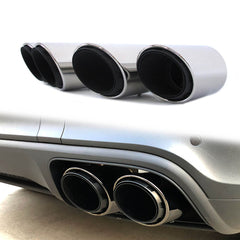 Auspuffblenden Endrohre Exhaust Chrom für Prosche Macan 1.0 2.0 2018-2024
