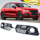 Schwarz Chrom Nebelscheinwerfer Gitter Blenden Grill für AUDI Q5 8R S Line 2013-2017 fg336