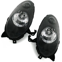 NEU Halogen Scheinwerfer Set Schwarz für Nissan Micra K12 2003-2007 H4 mit E-Prüfzeichen