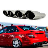 NEU Chrom Doppel-Auspuff Auspuffblenden Auspuff Endrohr für Mercedes Benz W221 W211 W204 C218 R171 et246