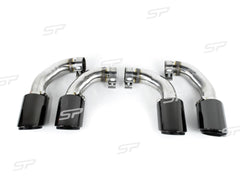 GTS Optik Schwarz Glanz Auspuff Auspuffblenden für Porsche Cayenne Turbo PO536 9YA ab18