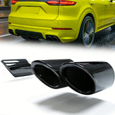 Sport Auspuff Auspuffblenden Endrohre Schwarz GTS Optik für Porsche Cayenne PO536 9YA 2018 2019 2020 2021 2022 et85