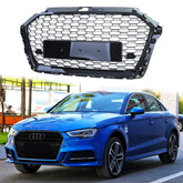 Wabengrill Kühlergrill Grill Schwarz Glanz für Audi A3 8V Facelift 2016-2020 OHNE ACC
