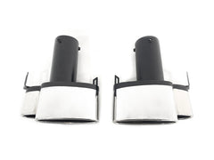 NEU Silber Auspuffblende Endrohre Blenden für AUDI Mercedes Universal 72-75mm et281