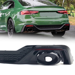 Schwarz Diffusor Heckdiffusor Auspuffblende für Audi A5 F5 S Line 2020+