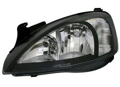 NEU Halogen Scheinwerfer Klarglas Schwarz für Opel Corsa C 2000-2006 H7 mit E-Prüfzeichen