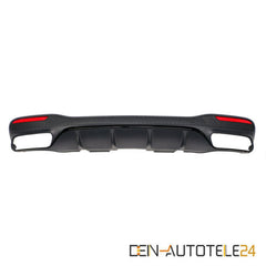 Heckdiffusor + DoppelAuspuff Schwarz Glanz für Mercedes GLE W166 AMG Line 2015-2018
