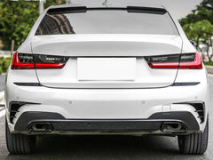 Stoßstange Heck Aero Flaps Canard Schwarz für BMW 3er G20 M Paket 19-22 vor LCI