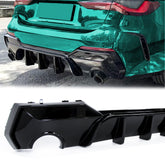 Diffusor Heckdiffusor Stoßstange Schwarz Glanz Passend für 4er G22 G23 mit Sport Paket 2021+