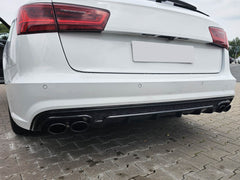 Heckdiffusor Diffusor Auspuff Endrohre Schwarz für AUDI A6 C7 4G Limo Avant S Line 15-18