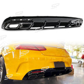 Heckdiffusor Auspuff Schwarz für Mercedes C217 A217 AMG Line MOPF 17-20 OHNE ABE