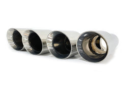 NEU Chrom Duplex Sportauspuff Auspuffblenden Endrohre für AUDI VW Universal 65-69mm et289