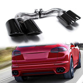 Sport Auspuff Auspuffblenden Endrohre Schwarz GTS Optik für Porsche Cayenne PO536 9YA 2018 2019 2020 2021 2022 et85