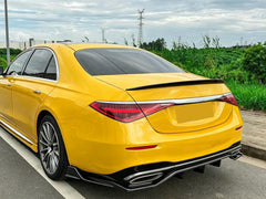 Heckspoiler Spoiler Lippe Schwarz Glanz für Mercedes Benz S Klasse W223 Limo 2020+