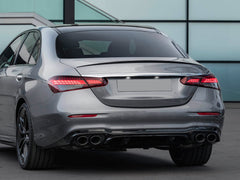 BENZIN Heck Diffusor + Auspuff Schwarz für Mercedes E-Klasse W213 AMG Line Facelift 2020+