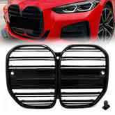 Schwarz Doppelsteg Kühlergrill Grill Frontgrill für BMW 4er G22 G23 OHNE ACC ab 2020