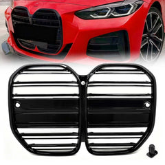 Schwarz Doppelsteg Kühlergrill Grill Frontgrill für BMW 4er G22 G23 OHNE ACC ab 2020