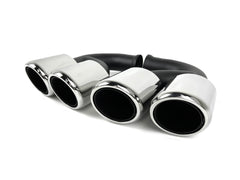 Sport Auspuff Auspuffblenden Endrohre Chrom für Porsche Cayenne 92A V8 2010-2014 et101