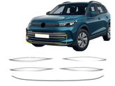 Kühlergrill Leisten für VW Tiguan 3 ab 2024 Edelstahl Stoßstangenleiste 7tlg Set