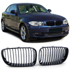 Sport Kühlergrill Nieren Grill Frontgrill Schwarz Passend für 1er E81 E82 E87 E88 2007-2012