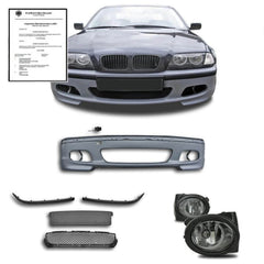NEU Vorne Stoßstange Frontstoßstange Tagfahrlicht Nebelscheinwerfer Passend für 3er E46 1998-2005 mit ABE