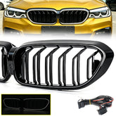 LED Kühlergrill Grill Frontgrill Schwarz für BMW 5er G30 G31 2017-2020 vor LCI