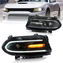 Dual Beam Projektor Scheinwerfer Set Headlights für Dodge Charger ab 2015