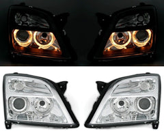 NEU Angel Eyes Scheinwerfer Set in Klarglas Chrom für Opel Vectra C / Signum 3 mit E-Prüfzeichen
