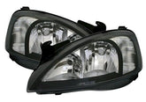 NEU Halogen Scheinwerfer Klarglas Schwarz für Opel Corsa C 2000-2006 H7 mit E-Prüfzeichen