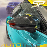 NEU Spiegelkappen Außenspiegel Schwarz Glanz für Audi A6 C8 A7 4K Ohne SideAssist mc145