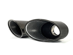 NEU Glänzend Schwarz Endrohr Auspuffblenden Blende für AUDI RS Stoßstange et268