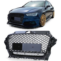 NEU Sport Kühlergrill Wabengrill Grill Schwarz Glanz für Audi A3 8V 12-16