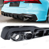 Schwarz Diffusor Heckdiffusor Auspuff Endrohre für AUDI A7 S7 C8 4K Sportback S Line 18+ di85