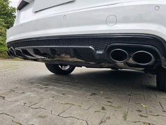 Heckdiffusor Diffusor Auspuff Endrohre Schwarz für AUDI A6 C7 4G Limo Avant S Line 15-18