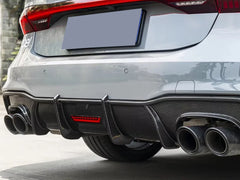 NEU Matt Carbon Duplex Sportauspuff Auspuffblenden Endrohre für AUDI VW Universal 48-52mm et259