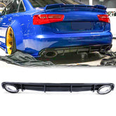 Heckdiffusor Diffusor + Auspuff Chrom für AUDI A6 C7 4G Limosine 2014-2018