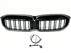 Doppelsteg LED Kühlergrill Grill Frontgrill Schwarz für BMW 3er G20 G21 2023+