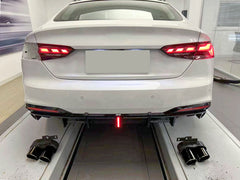 Sport Stoßfängerdiffusor mit schwarzen Auspuffendrohren Glossy Black für Audi A5 B9 S-line S5 2020-2023