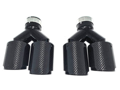 NEU Glanz Carbon Fiber Auspuffblende Endrohre Sportauspuff Passend für Universal 62-65mm et280