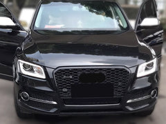 RSQ5 Optik Schwarz Glanz Wabengrill Kühlergrill Front Grill für AUDI Q5 8R SQ5 2013-2017