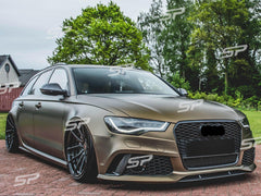 Wabengrill Kühlergrill Grill Schwarz RS6 Style für AUDI A6 S6 C7 4G S6 S Line Limo Avant 2011-2014
