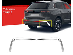Diffusor Leiste Stoßstangenleiste für VW Tiguan 3 Edelstahl 2 tlg Heckstoßstange