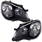 NEU GTI Scheinwerfer Frontscheinwerfer Schwarz für VW Polo 9N3 2005-2009 Mit E-Prüfzeichen