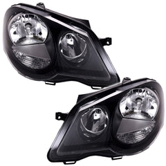 NEU GTI Scheinwerfer Frontscheinwerfer Schwarz für VW Polo 9N3 2005-2009 Mit E-Prüfzeichen